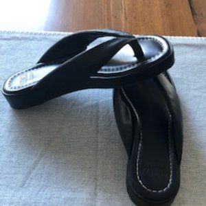 Dune London Leather Slides. Black, 8